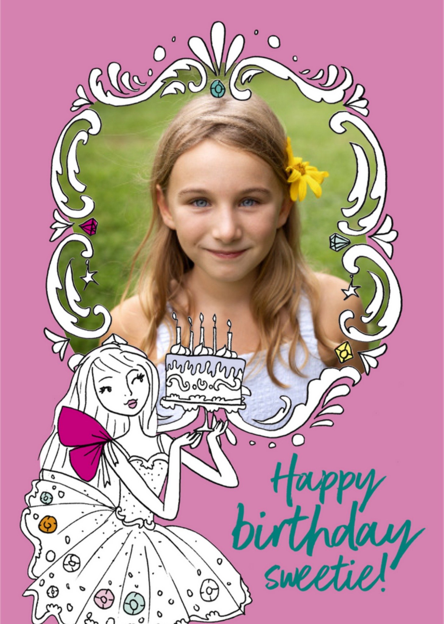 Jill - Verjaardagskaart - Kleurplaat - Met foto