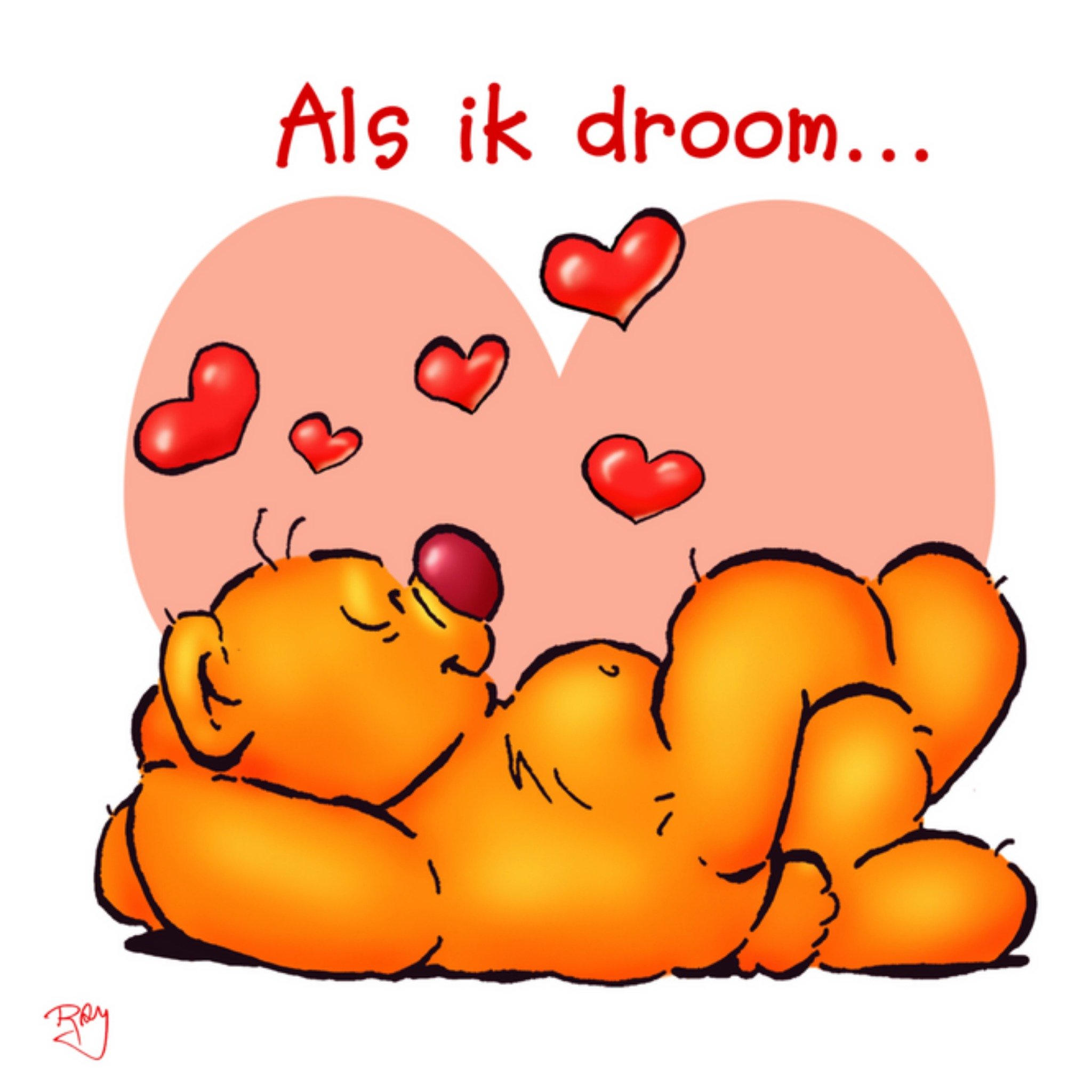 Doodles - Valentijnskaart - beer - hartjes