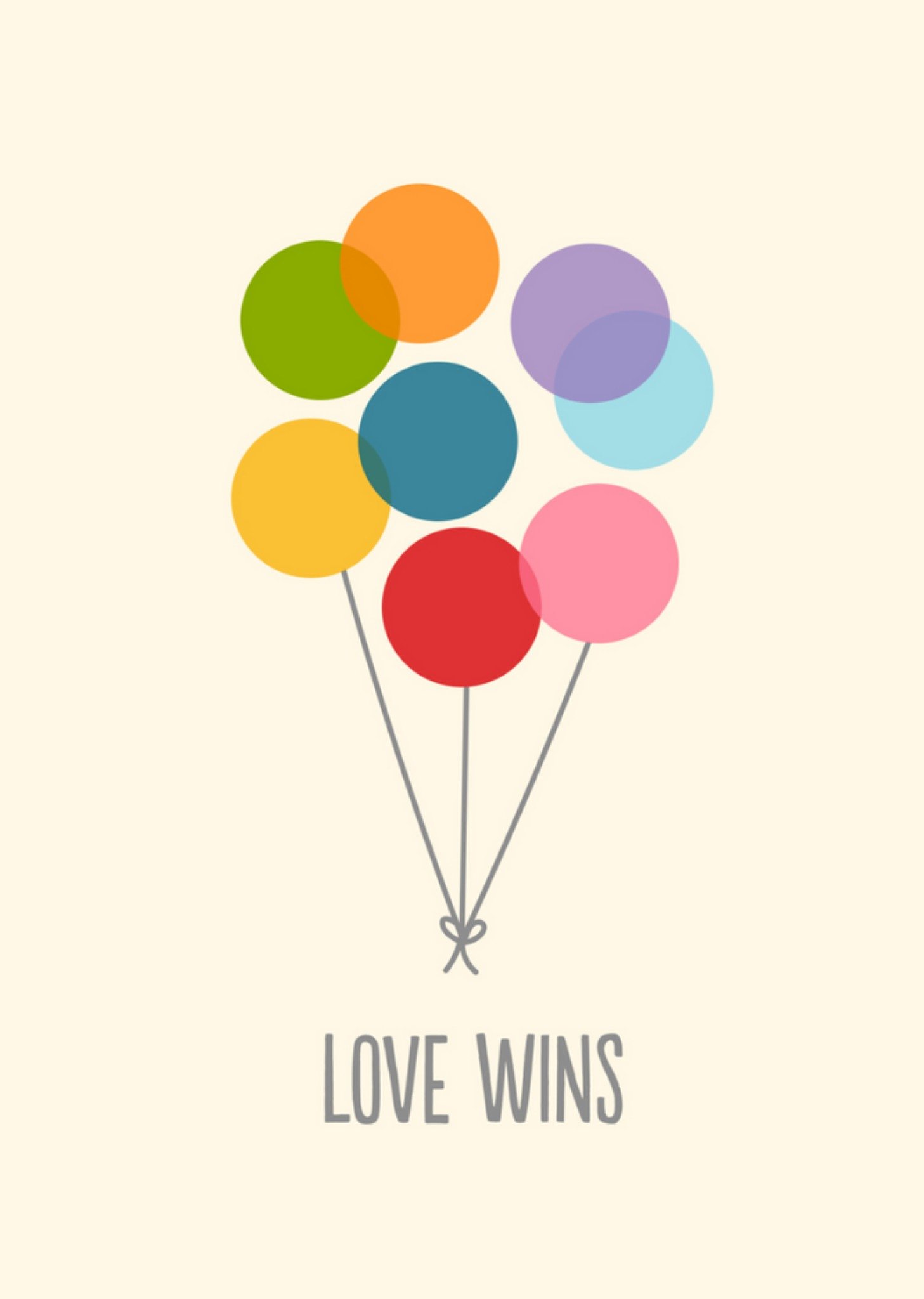 Pride kaart - ballonnen - love wins