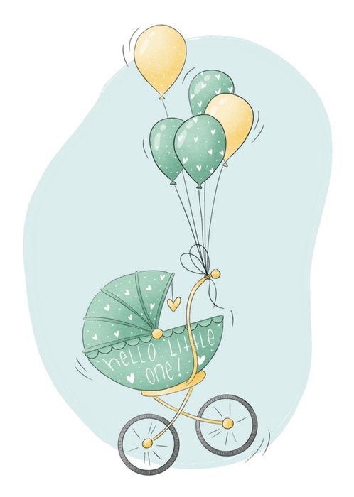 Studio Fred Illustraties | Geboortekaart | Hello Little One | Ballonnen