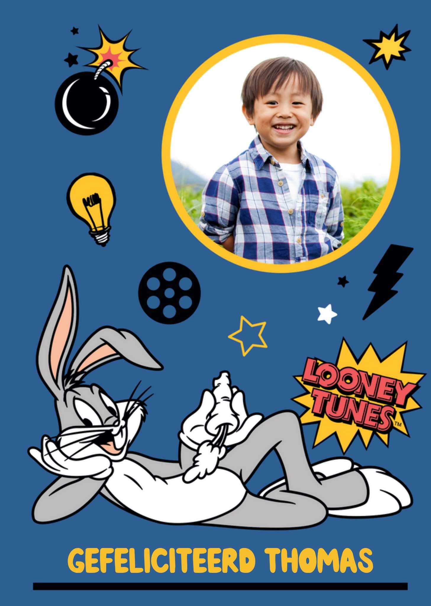 Warner Bros - Verjaardagskaart - Looney Tunes - Bugs Bunny - Met foto