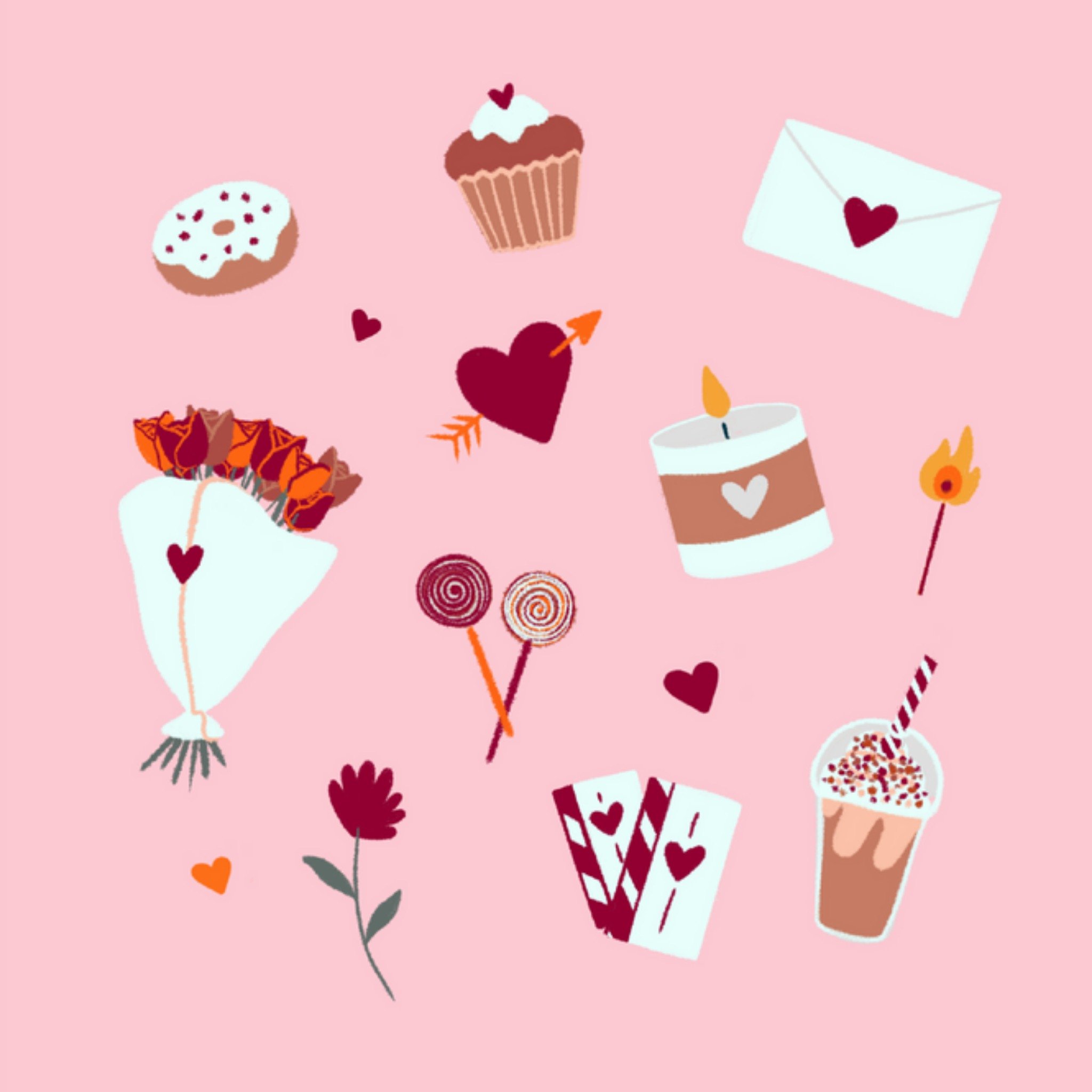 Valentijnskaart - illustraties