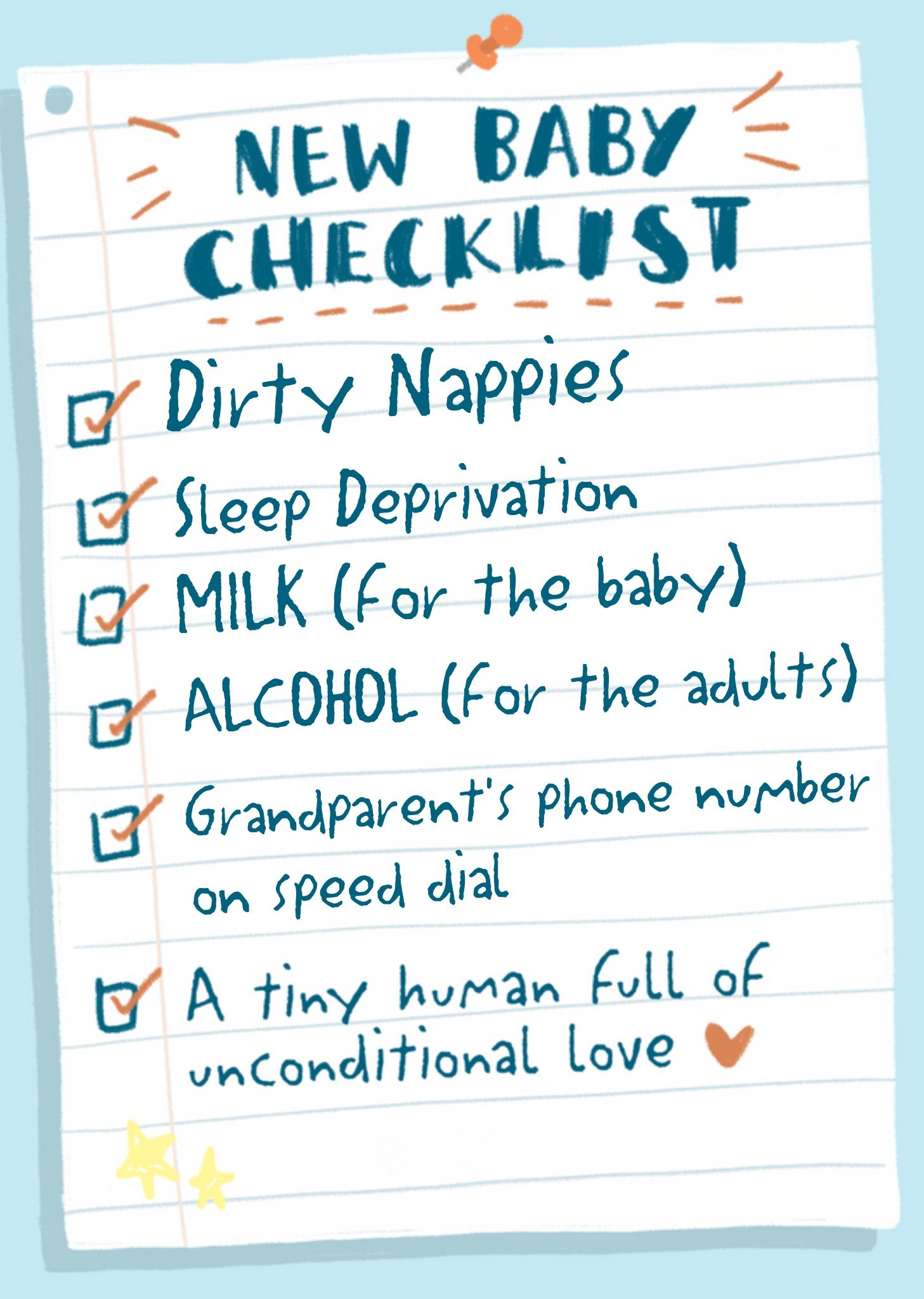 Geboortekaart - checklist