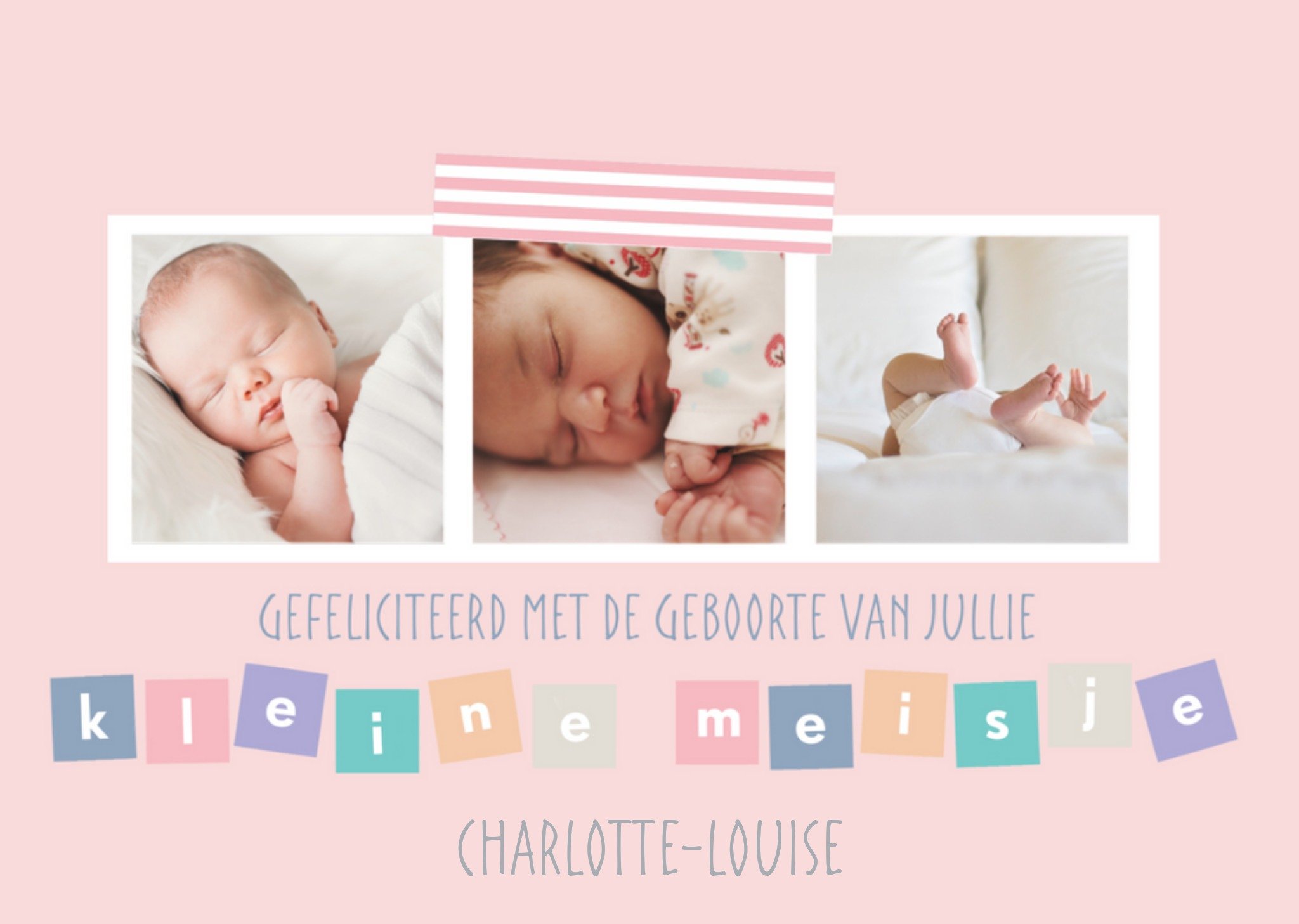 Geboortekaart - fotokaart kleine meid