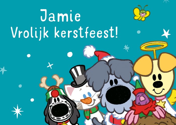 Woezel en Pip | Kerstkaart | met naam | Greetz