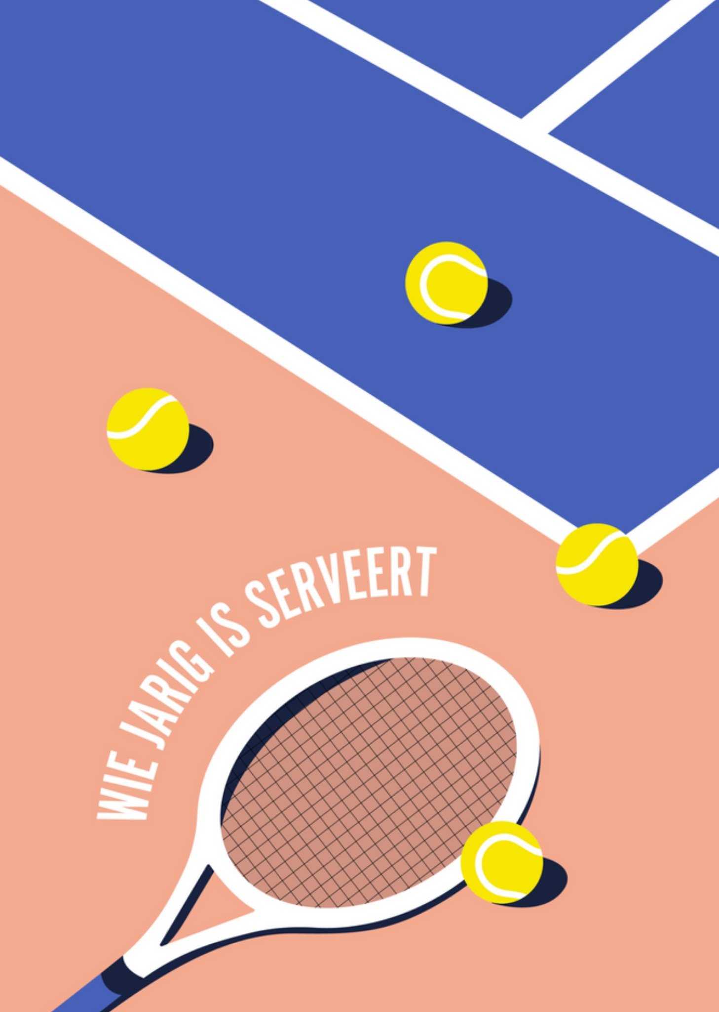Greetz - Verjaardagskaart - tennis - illustratie