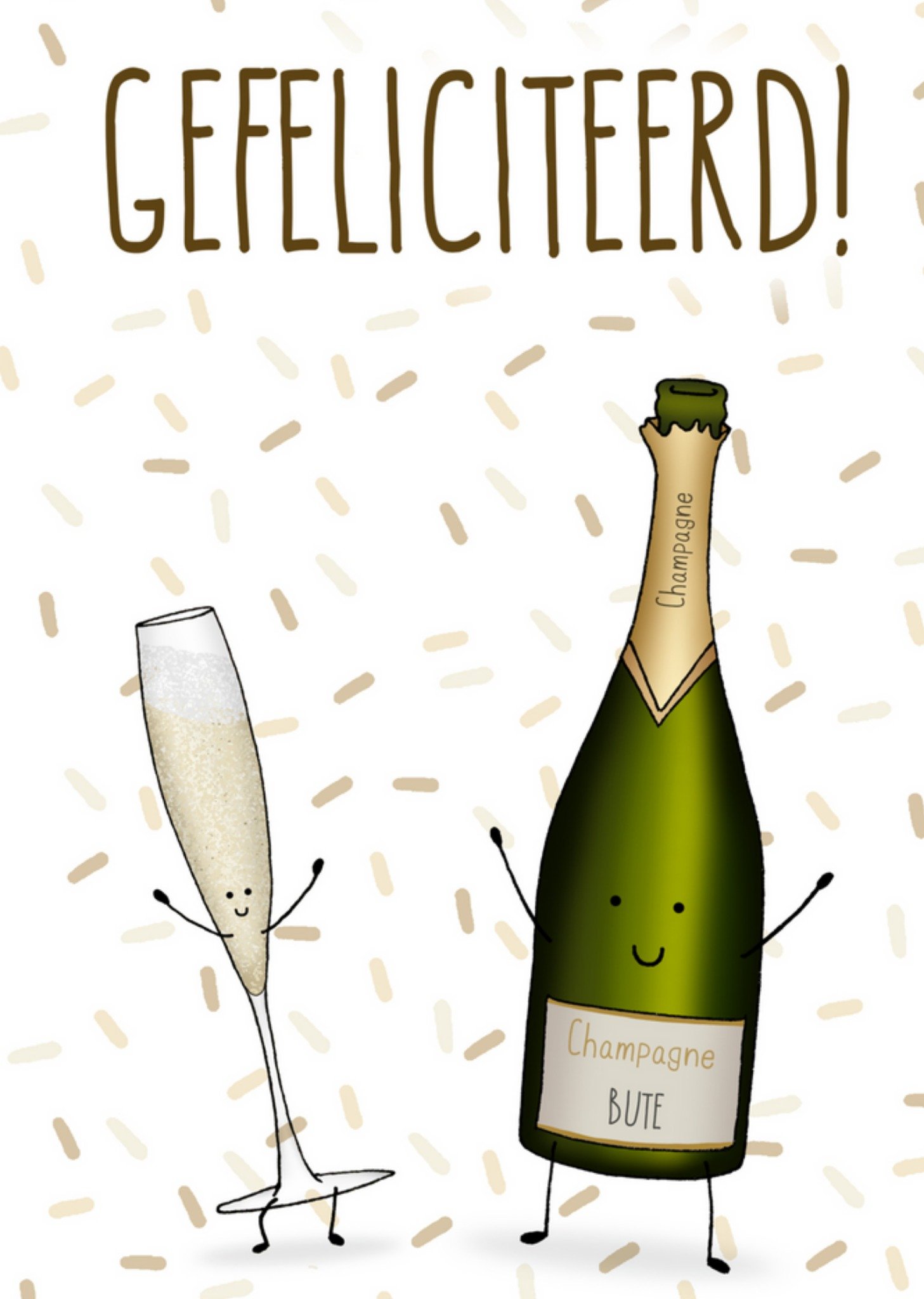 All the best cards - Felicitatiekaart - champagne