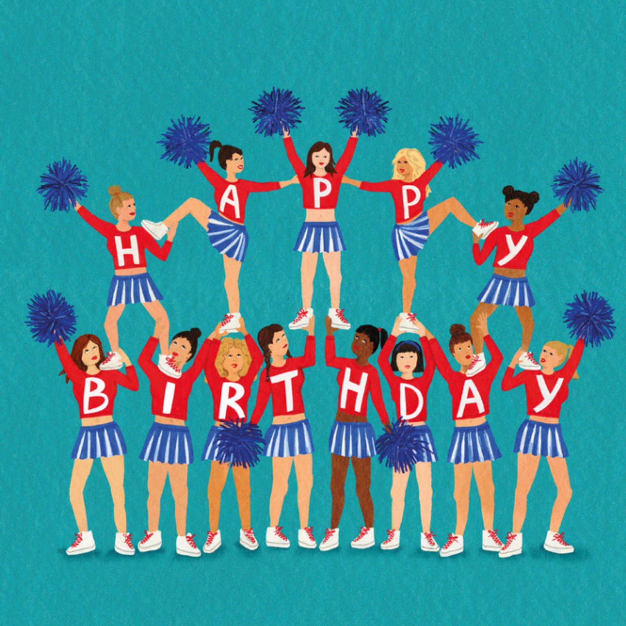 Petit Konijn - Verjaardagskaart - cheerleaders 03