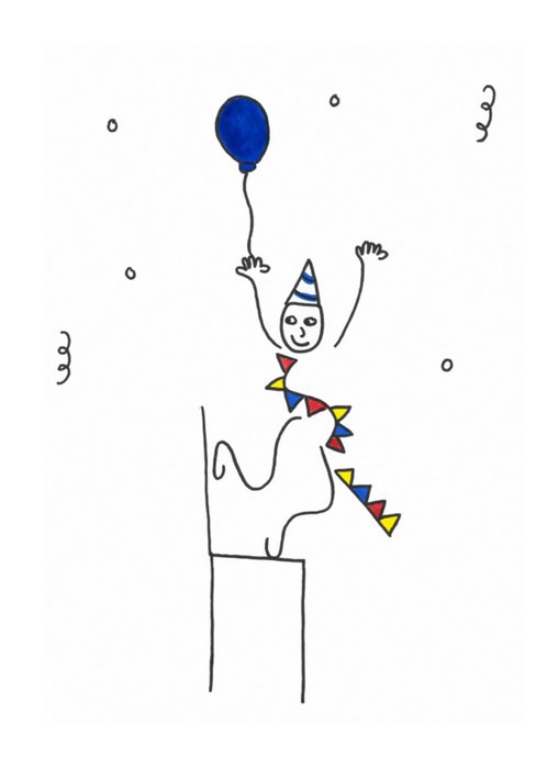 Eva Gans | Verjaardagskaart | Ballon