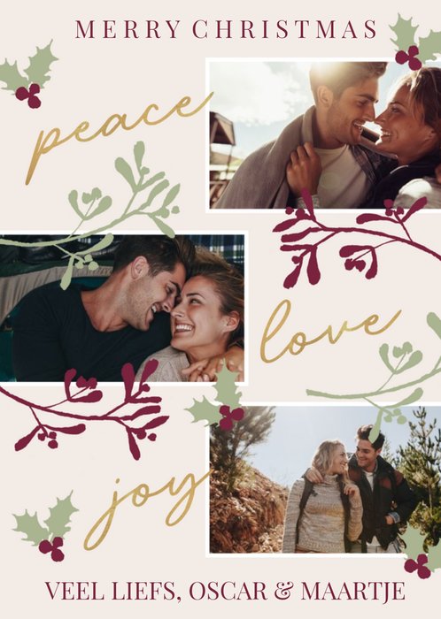Greetz | Kerstkaart | Peace, love and joy