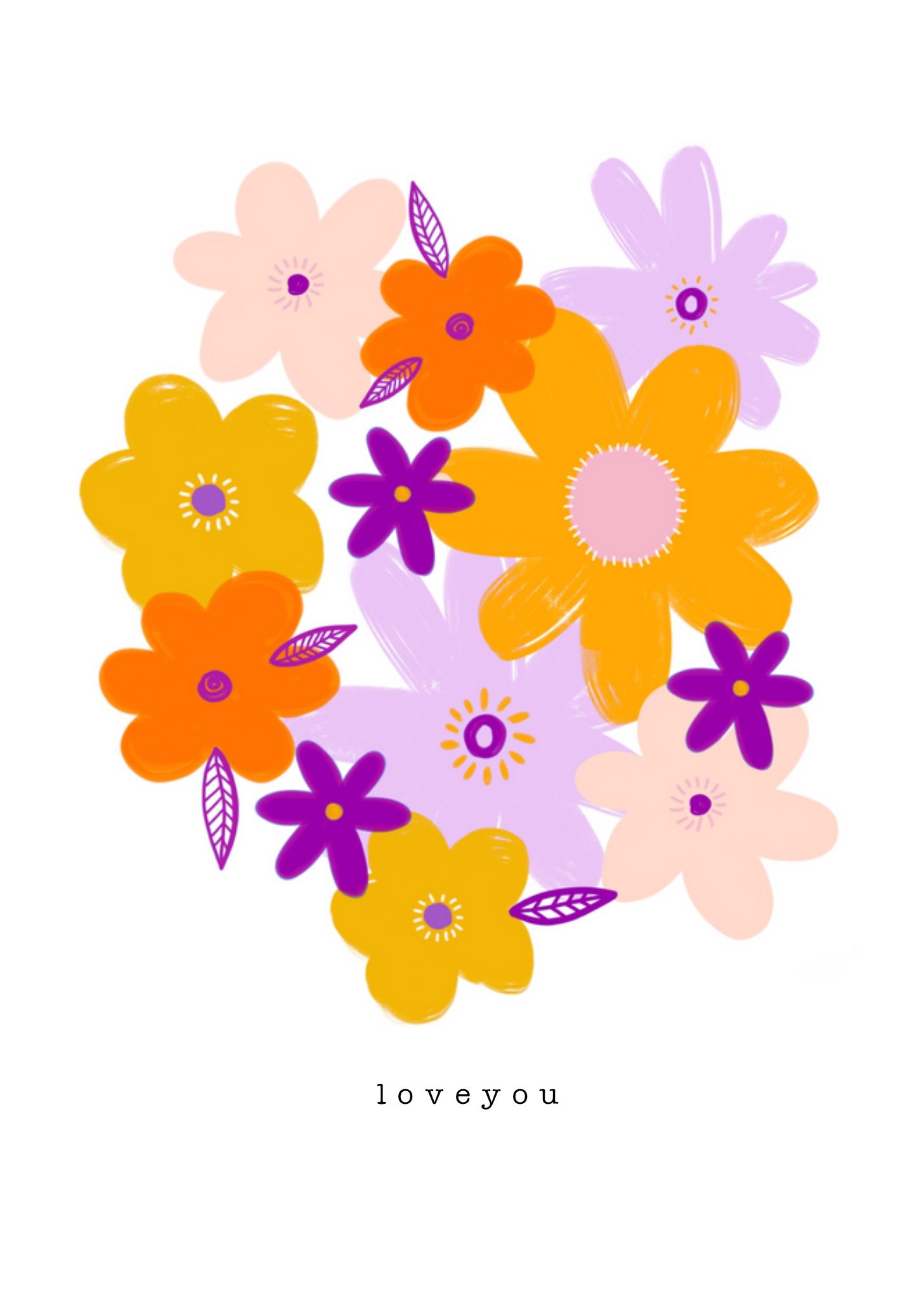 Liefde kaart - Bloemen - Illustratie