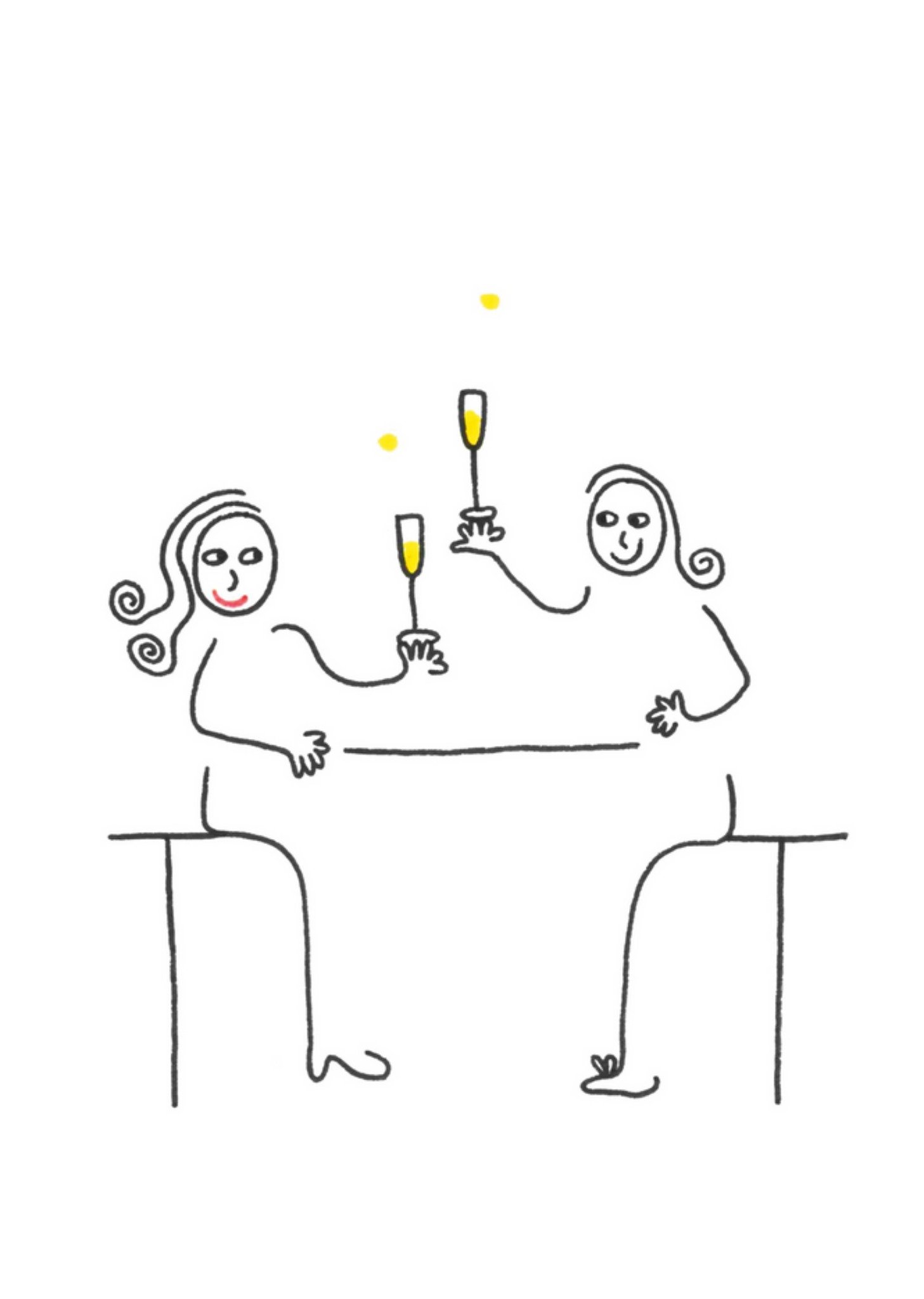 Eva Gans - Vriendschapskaart - Champagne