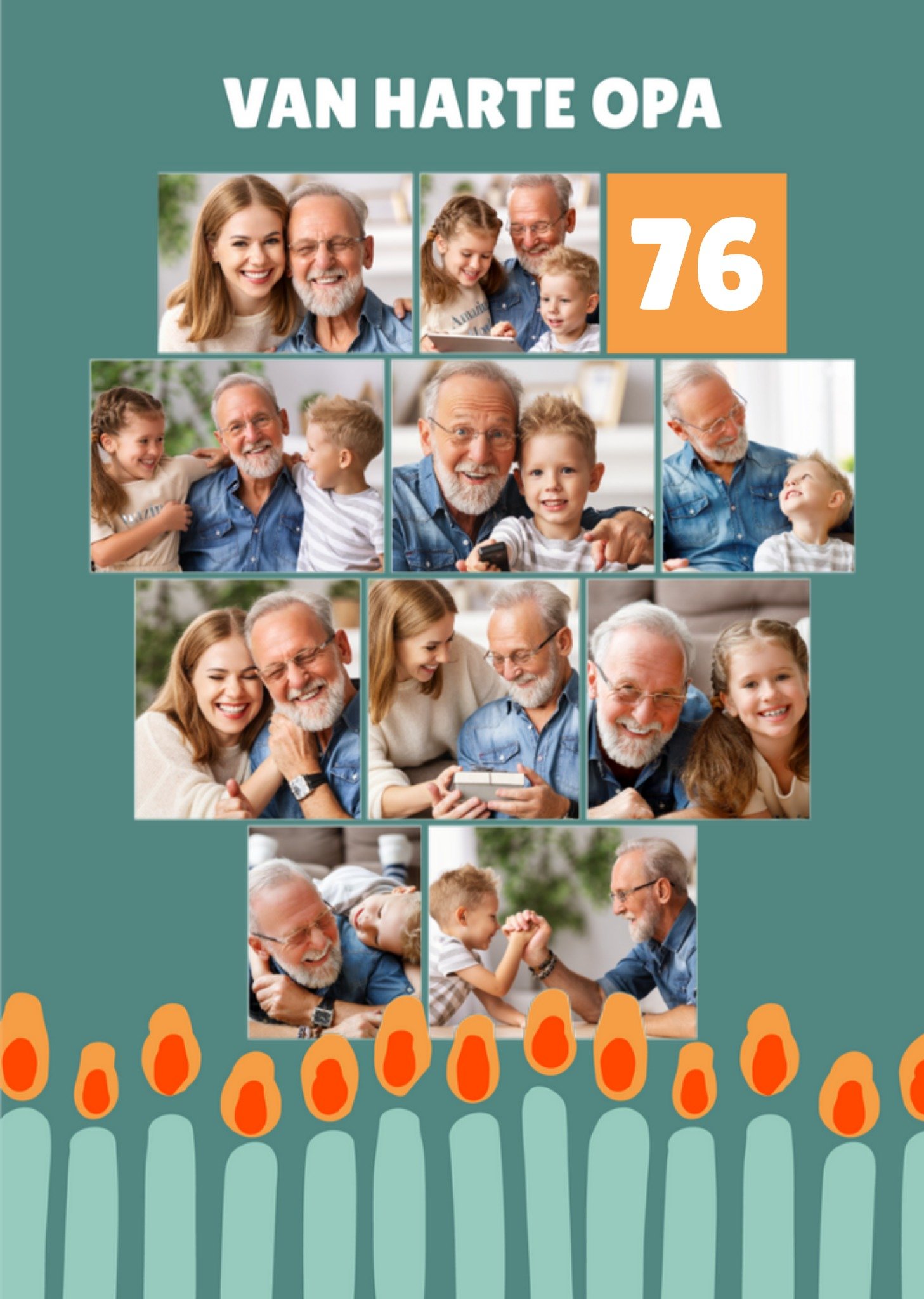 Verjaardagskaart - Met fotos - Van harte Opa