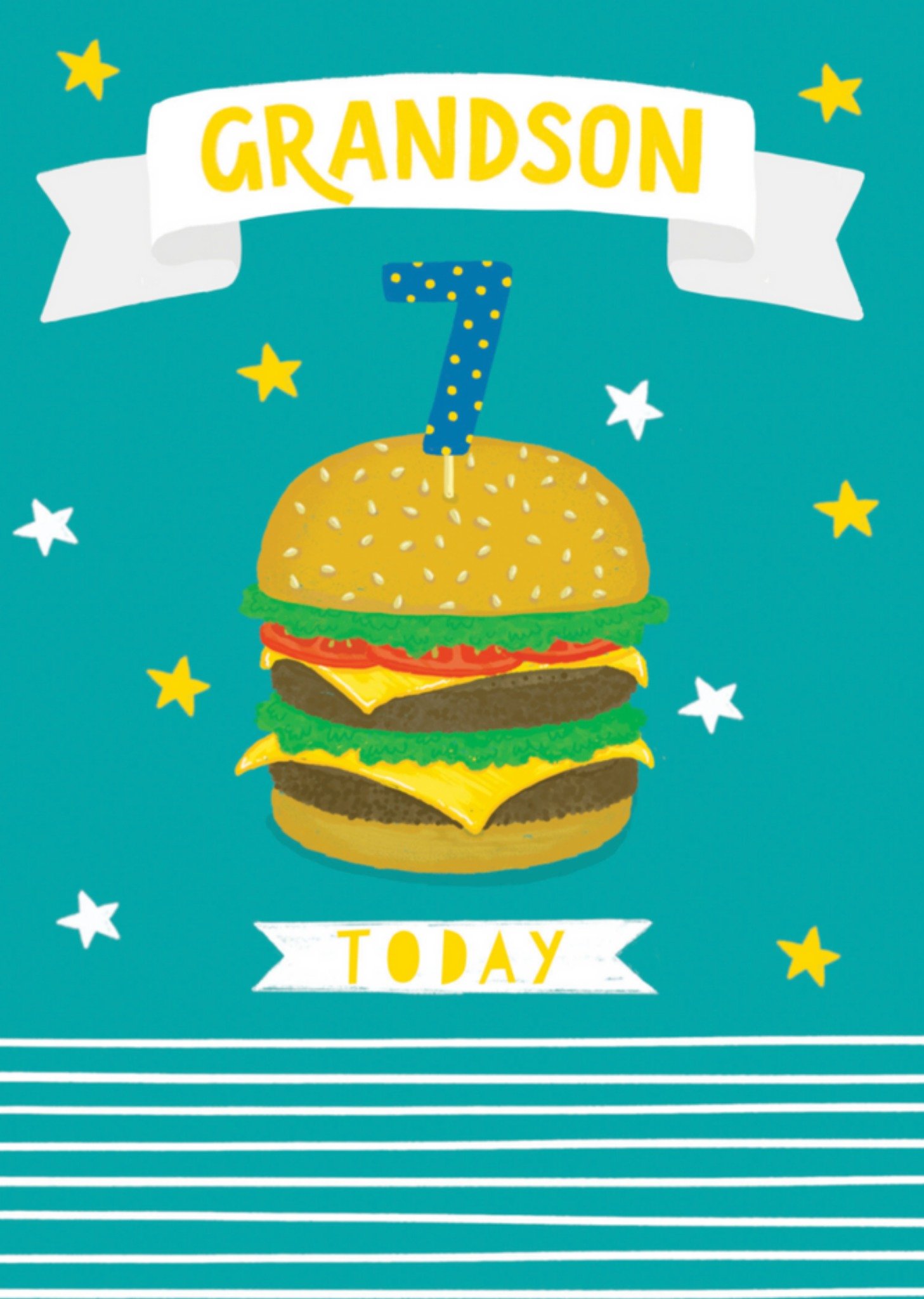 Verjaardagskaart - Hamburger met leeftijd