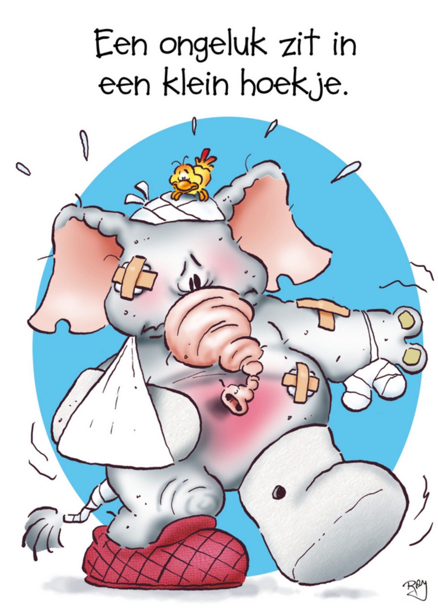 Doodles - Beterschapskaart - olifant