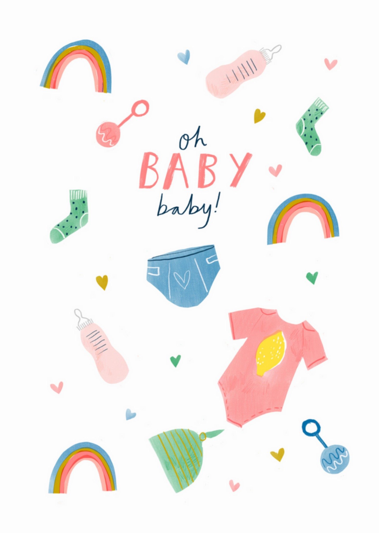 Jess rose - Geboortekaart - illustratie