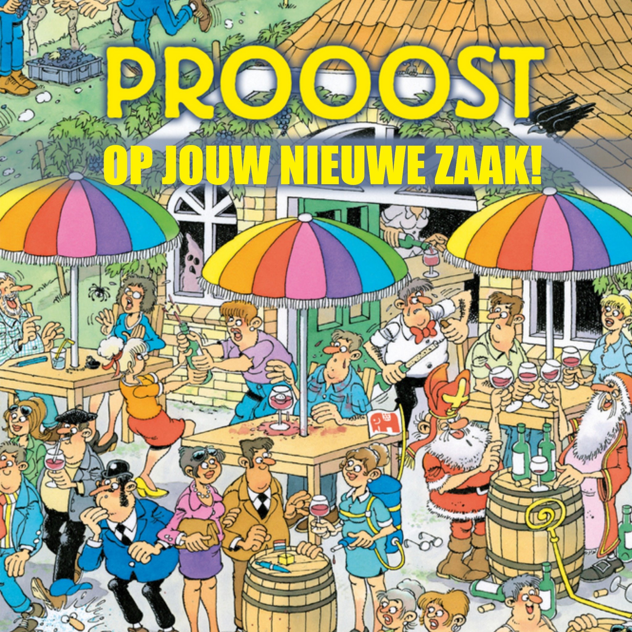 Jan van Haasteren - Opening nieuwe zaak kaart - Prooost!