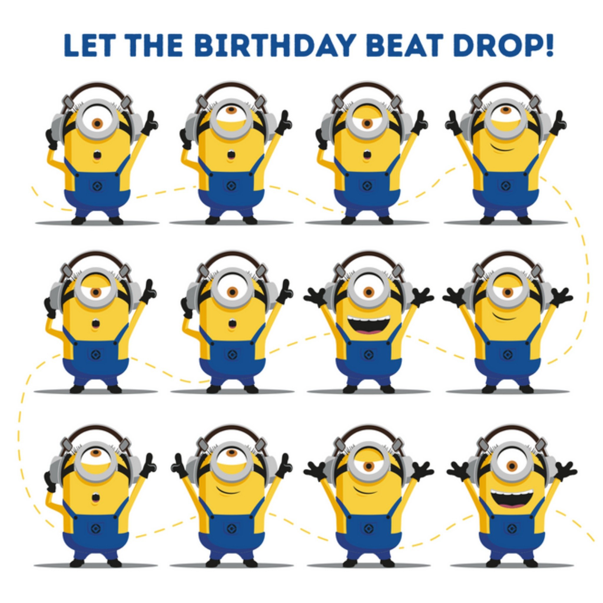 Minions - Verjaardagskaart - Birthday beat