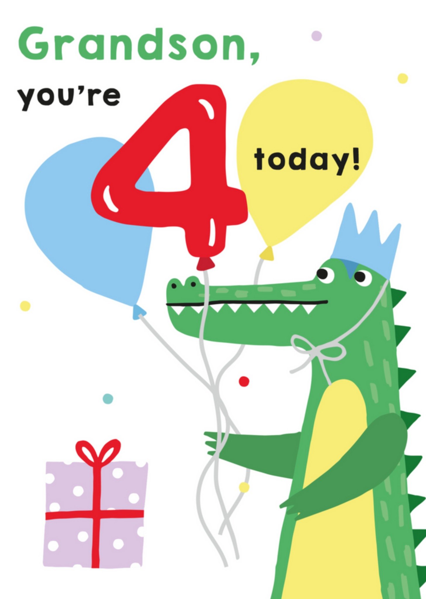 Verjaardagskaart - Krokodil met ballonnen
