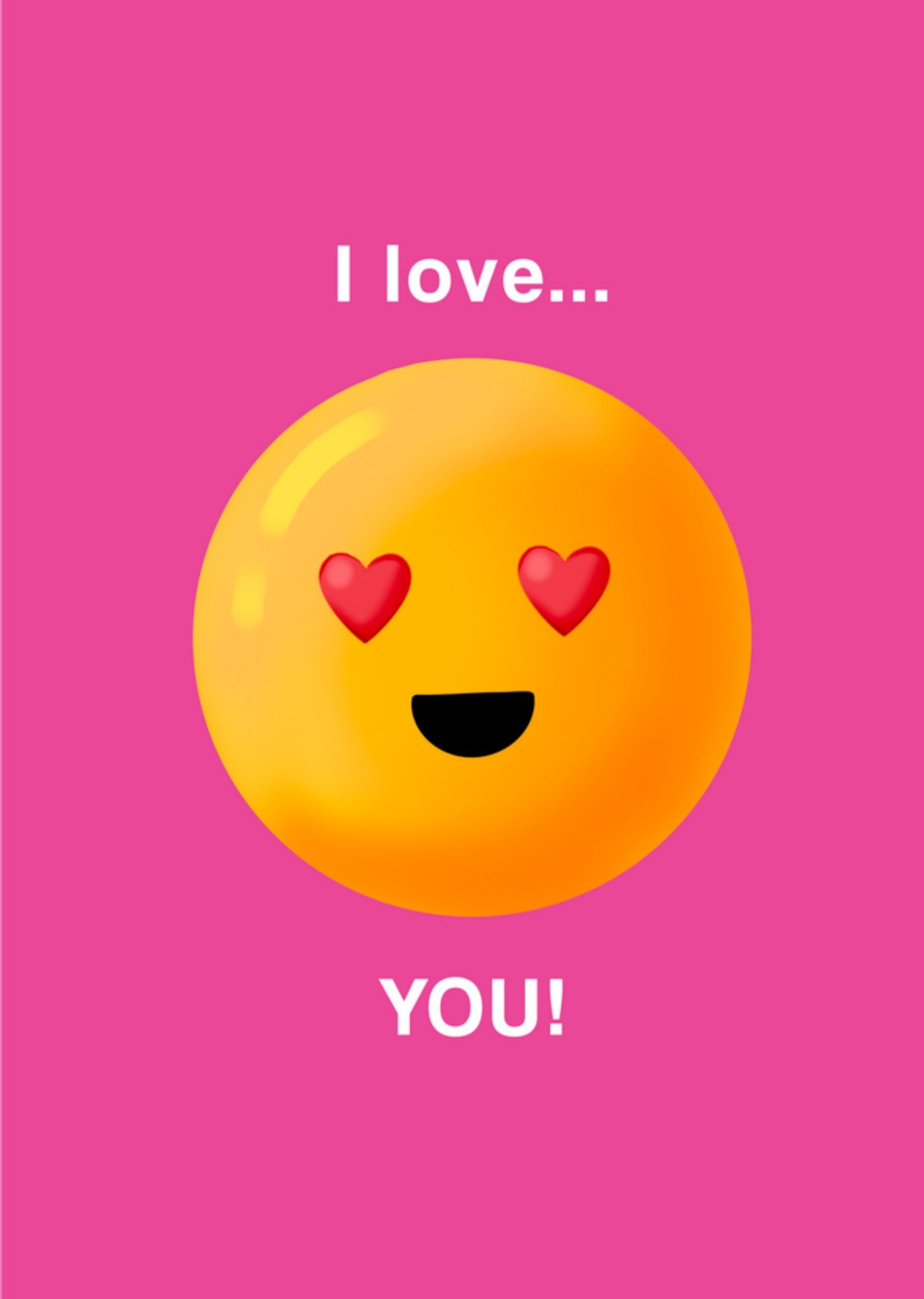 Valentijnskaart - smiley - I love you