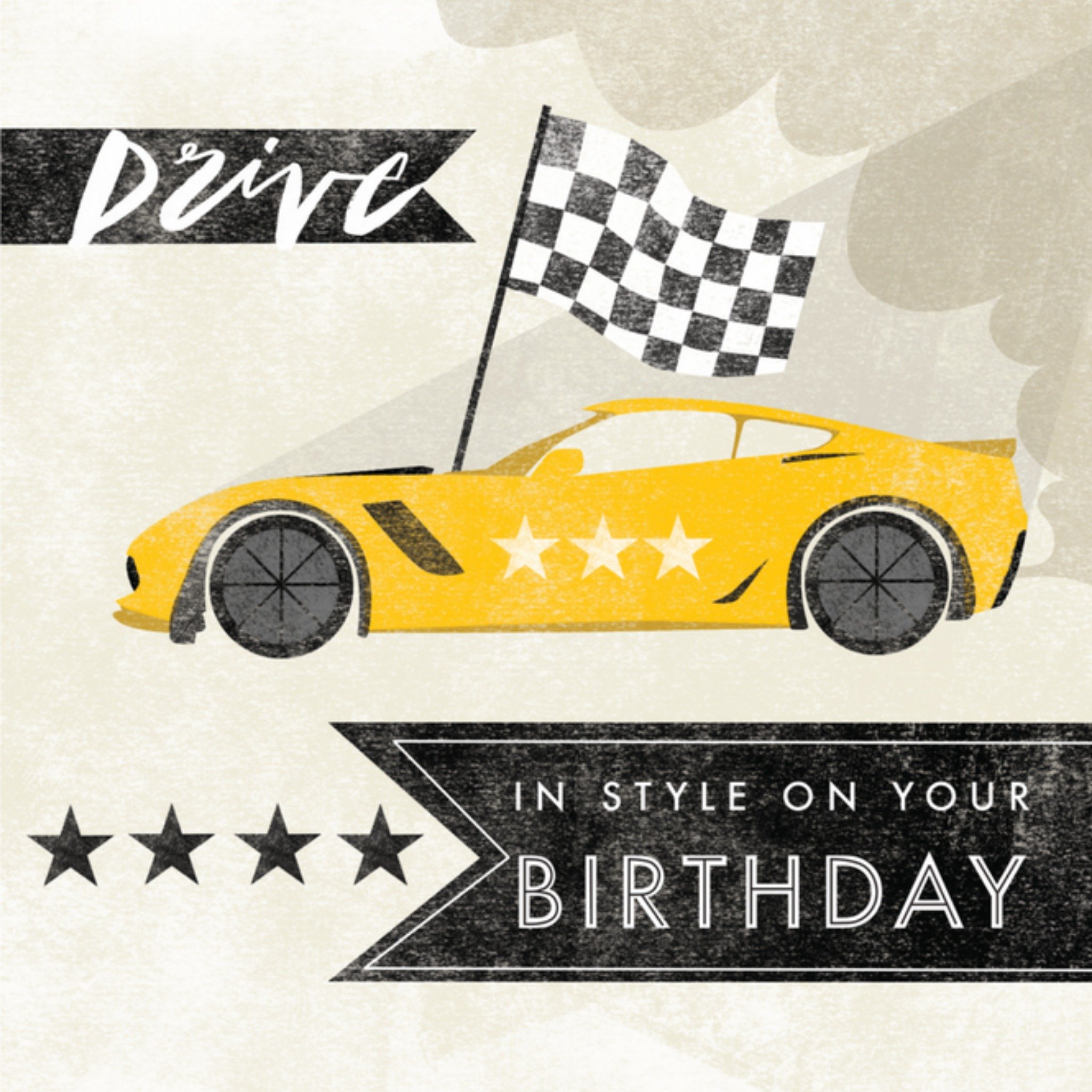Verjaardagskaart - coole auto