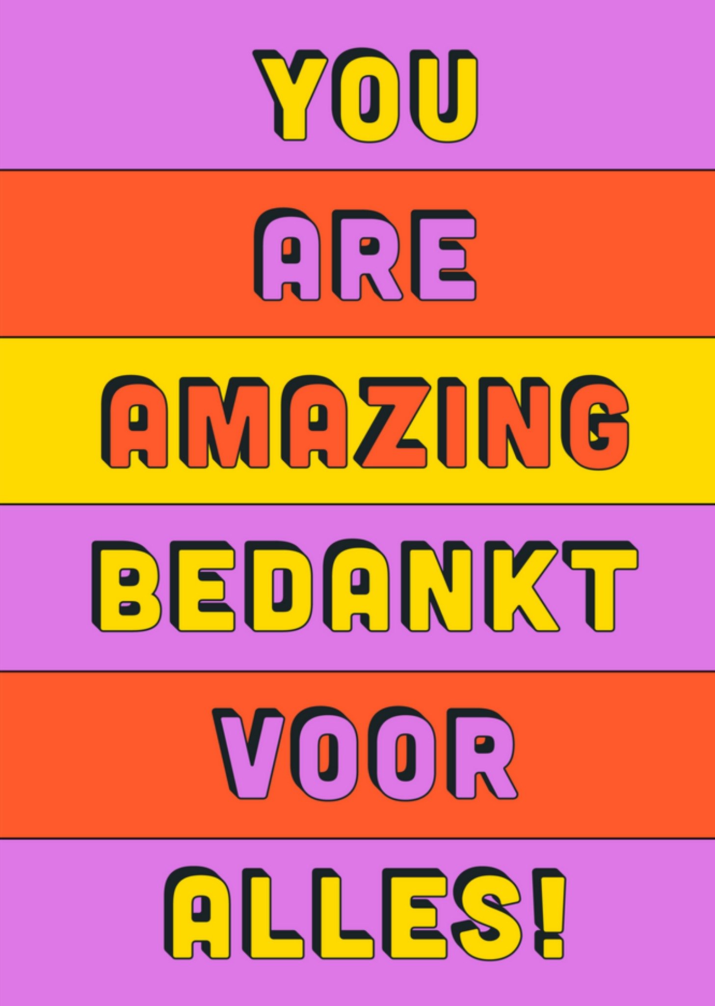 Bedankkaart - you are amazing