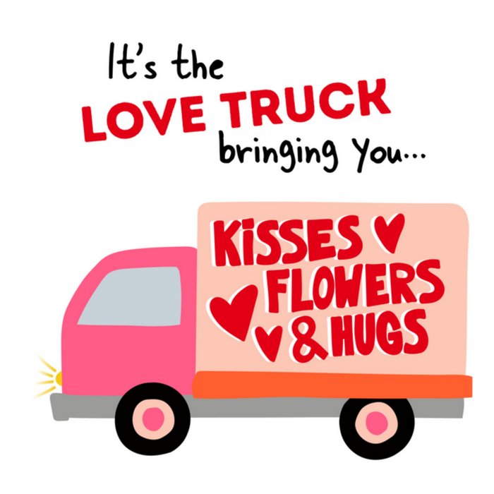 Greetz | Valentijnskaart | vrachtwagen | roze
