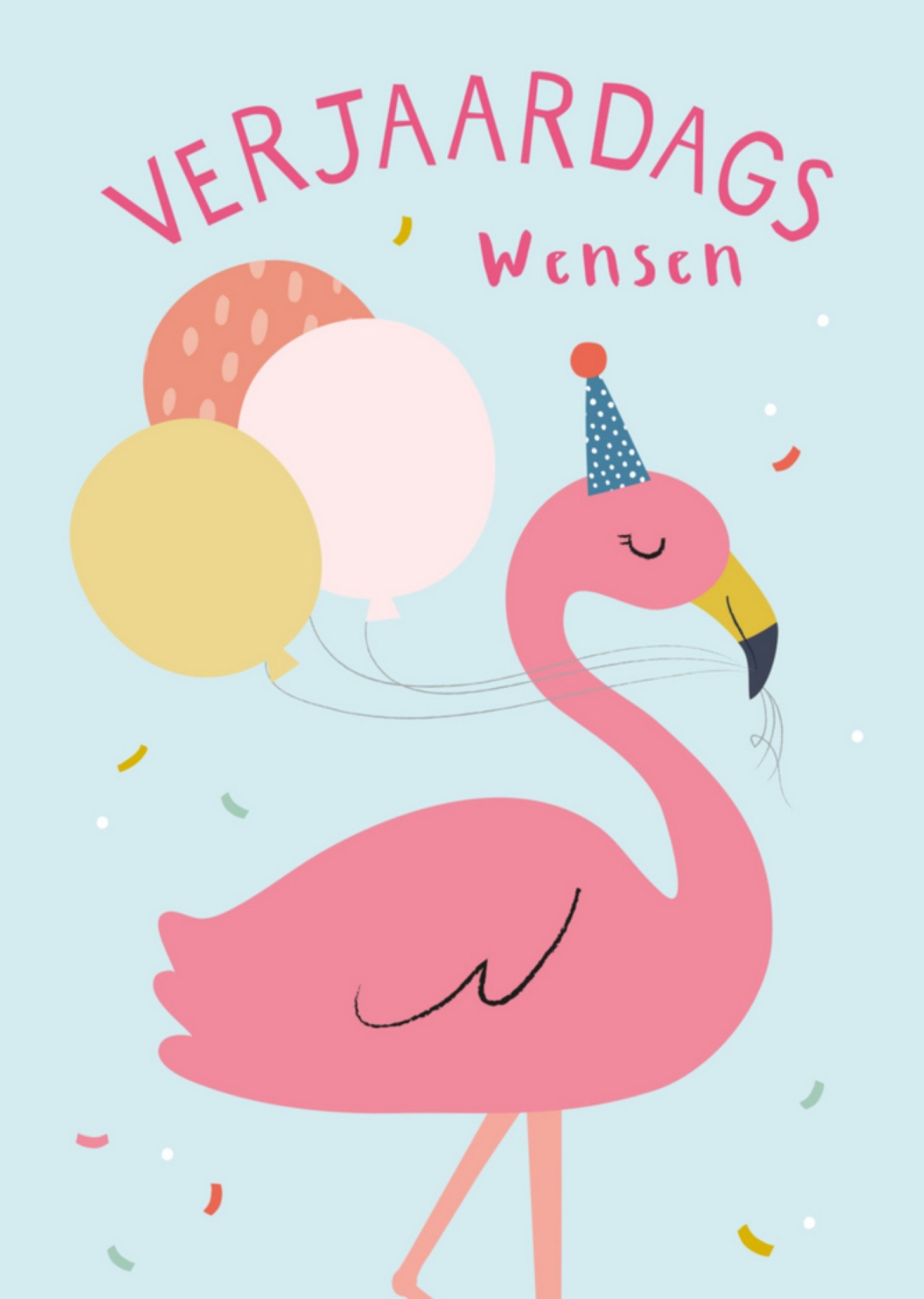 Klara Hawkins - Verjaardagskaart - flamingo