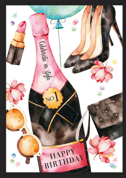 Paperclip | Verjaardagskaart | Champagne & Fashion