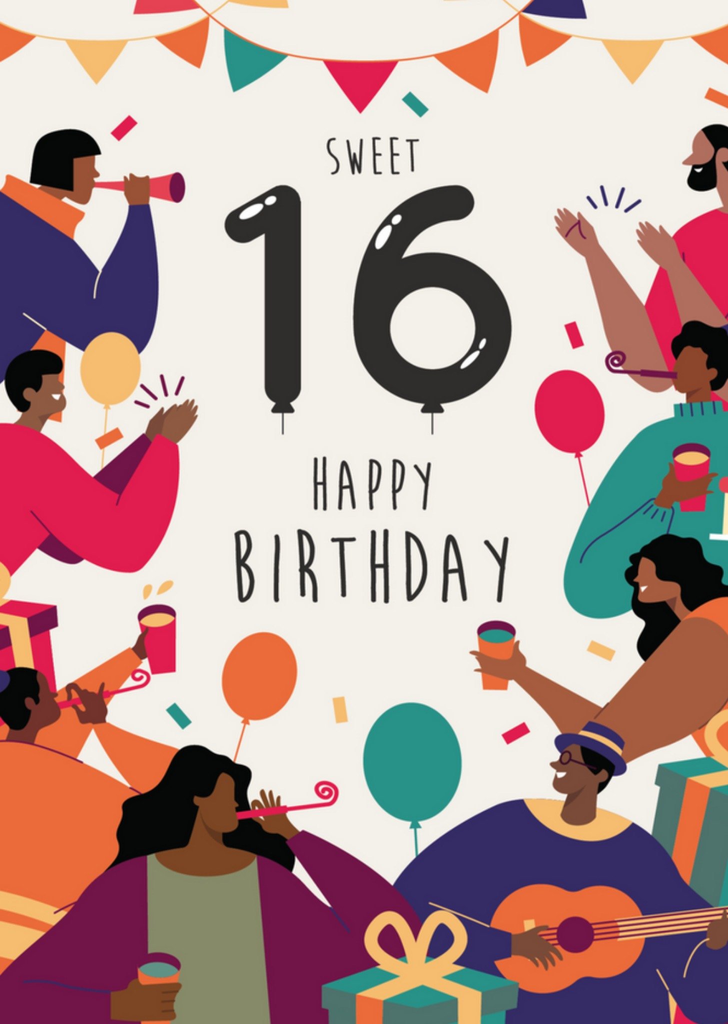 Anoela Cards - Verjaardagskaart - sweet 16