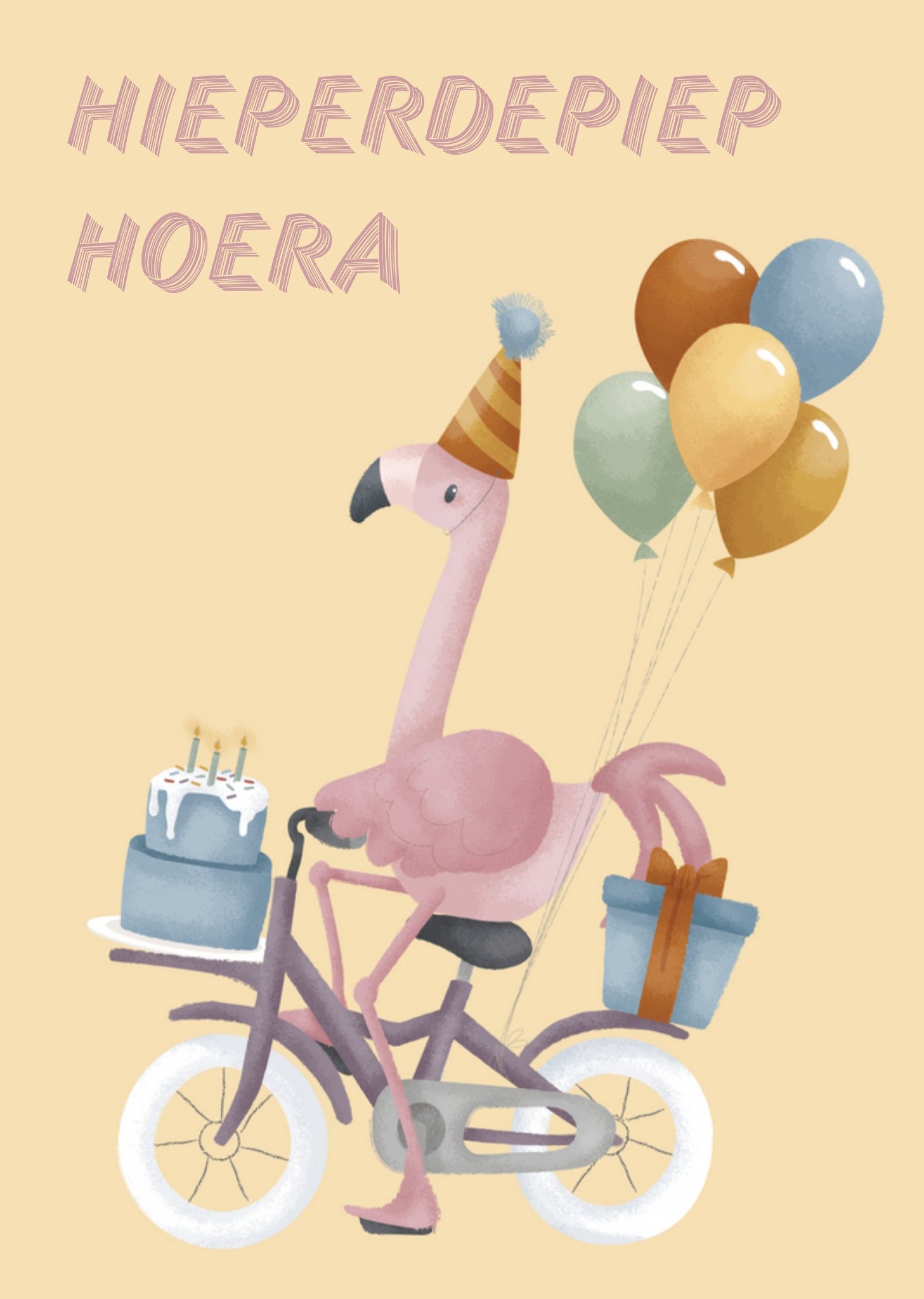 Little Dutch - Verjaardagskaart - Feestje - Flamingo