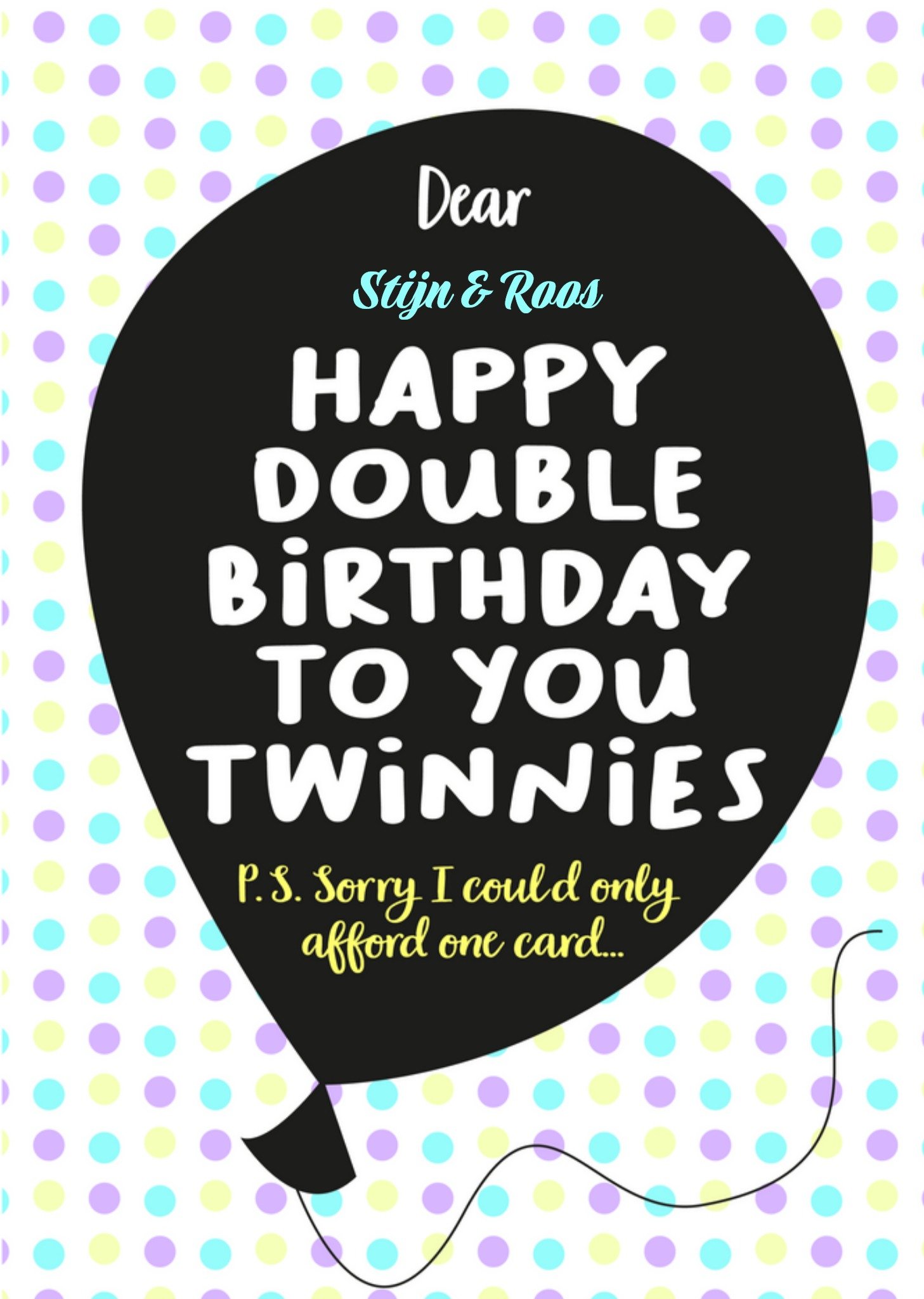 Liefs Jansje - Verjaardagskaart - Twinnies