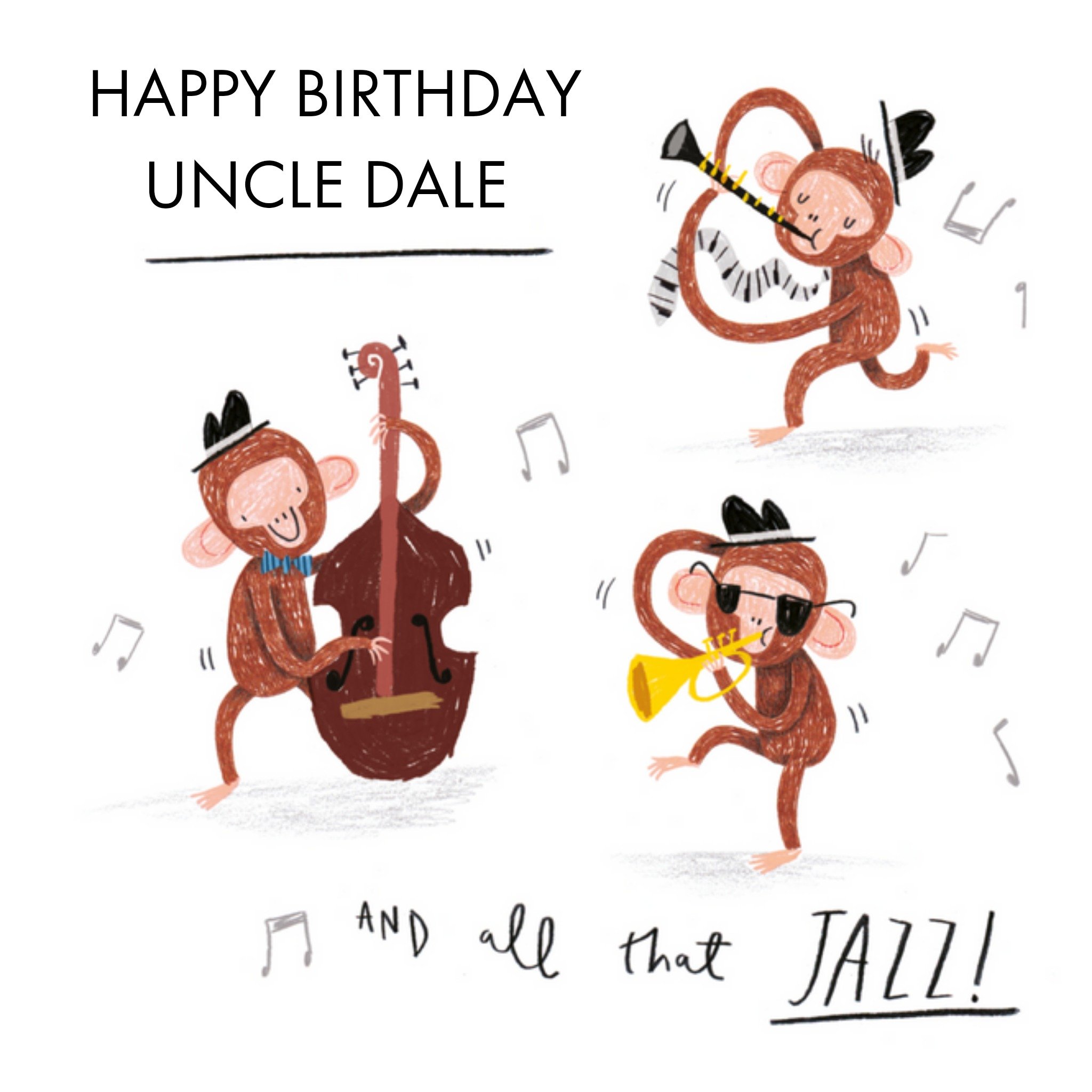 Verjaardagskaart - jazz apen