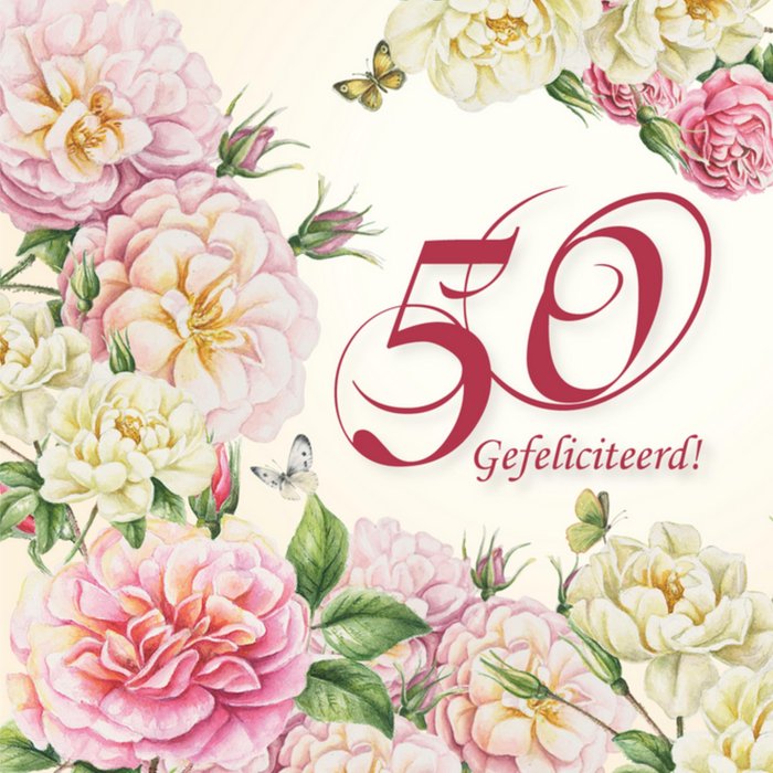 Felicitatiekaart huwelijk | Bloemen | 50
