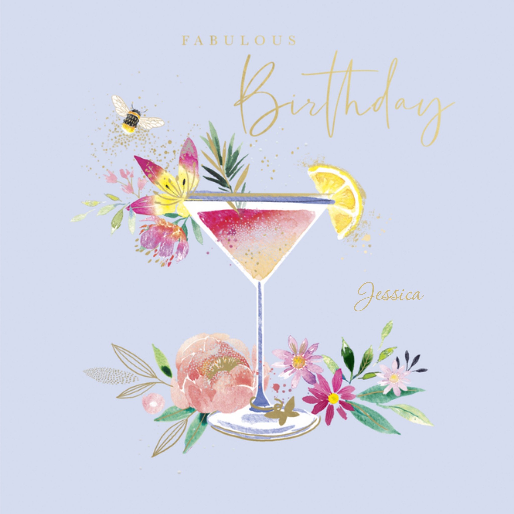 UK Greetings - Verjaardagskaart - cocktail - naam