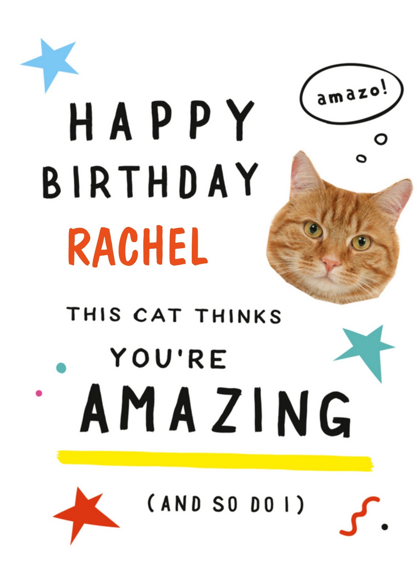 Happy Jackson - Verjaardagskaart - kat - met naam