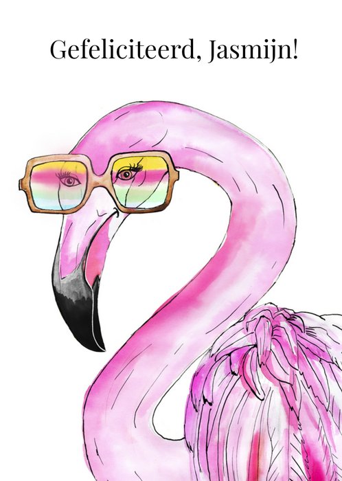 Marie Bodie | Verjaardagskaart | Flamingo