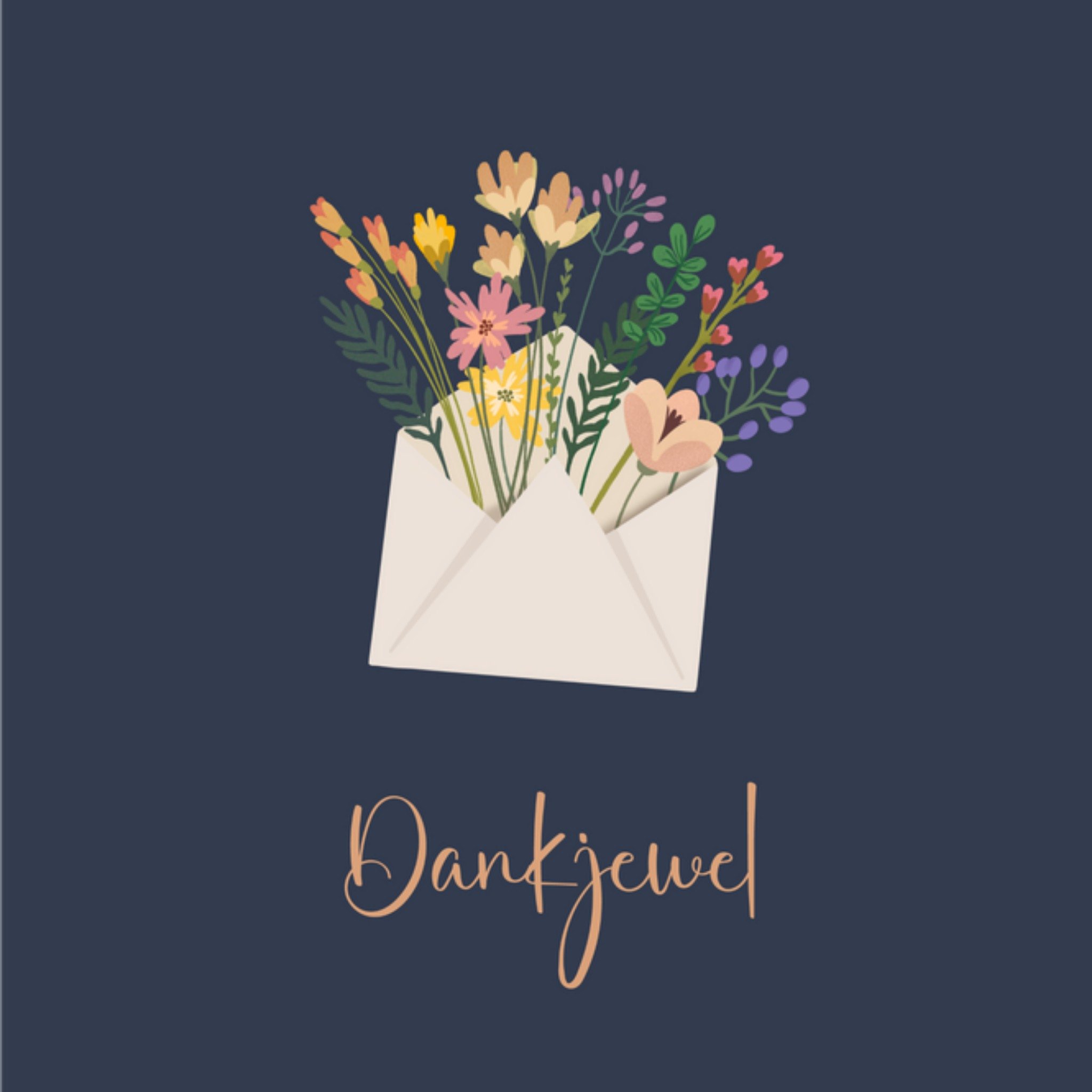 Bedanktkaart - Kleine bloemen in een envelop