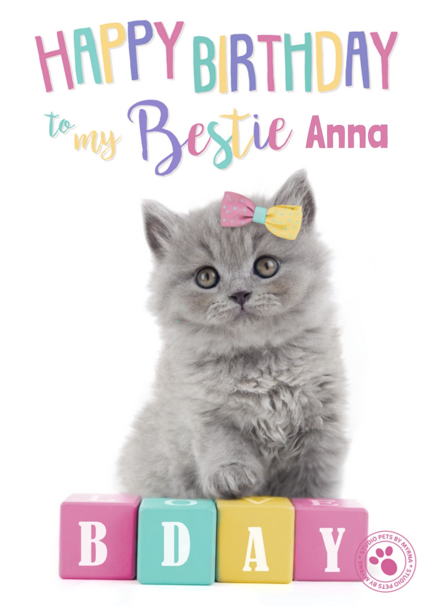 Studio Pets - Verjaardagskaart - Met naam - bestie