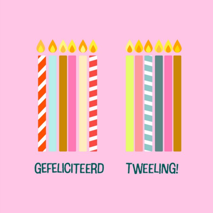 Verjaardagskaart | Greetz | Kaarsjes | Tweeling