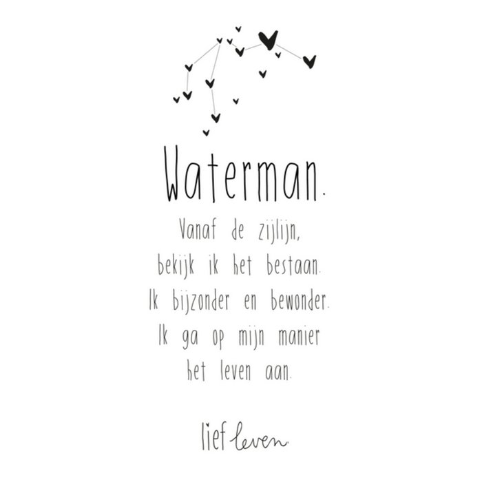Lief Leven | Sterrenbeeld kaart | Waterman