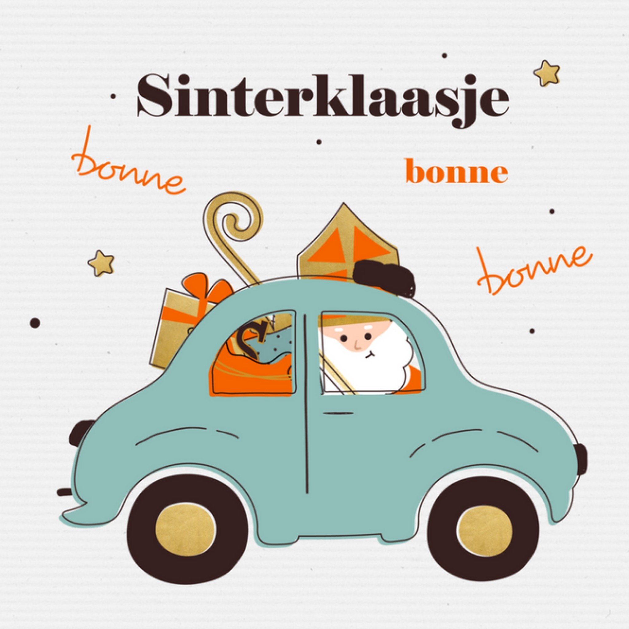 Greetz - Sinterklaaskaart - auto - illustratie