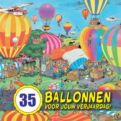 Verjaardags kaart met luchtballonnen
