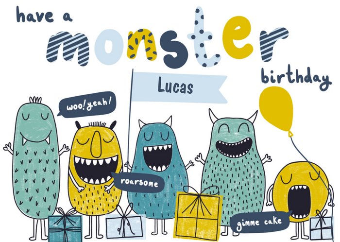 Greetz | Verjaardagskaart | monsters met naam