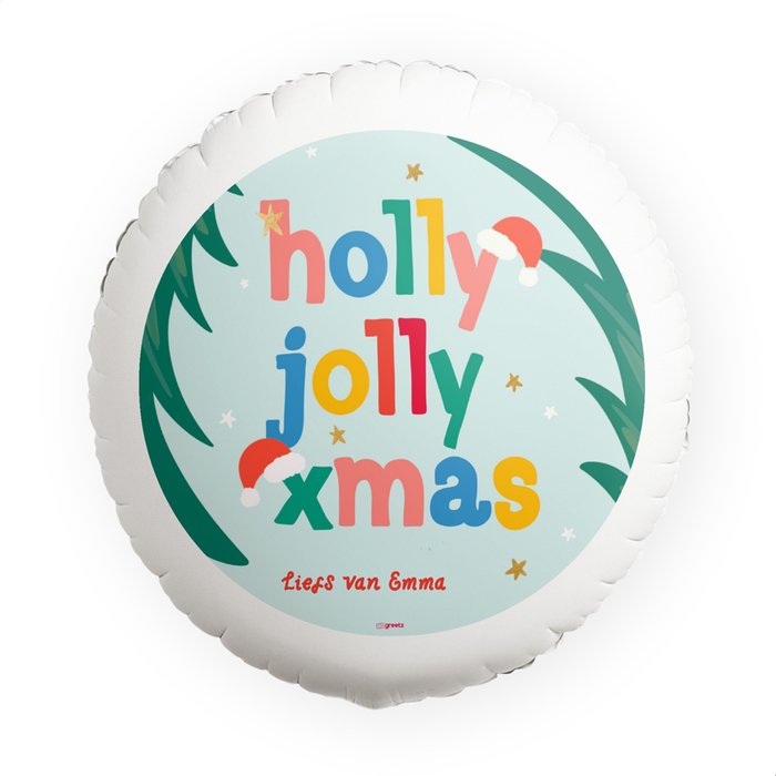 Ballon | Holly Jolly XMAS met eigen naam