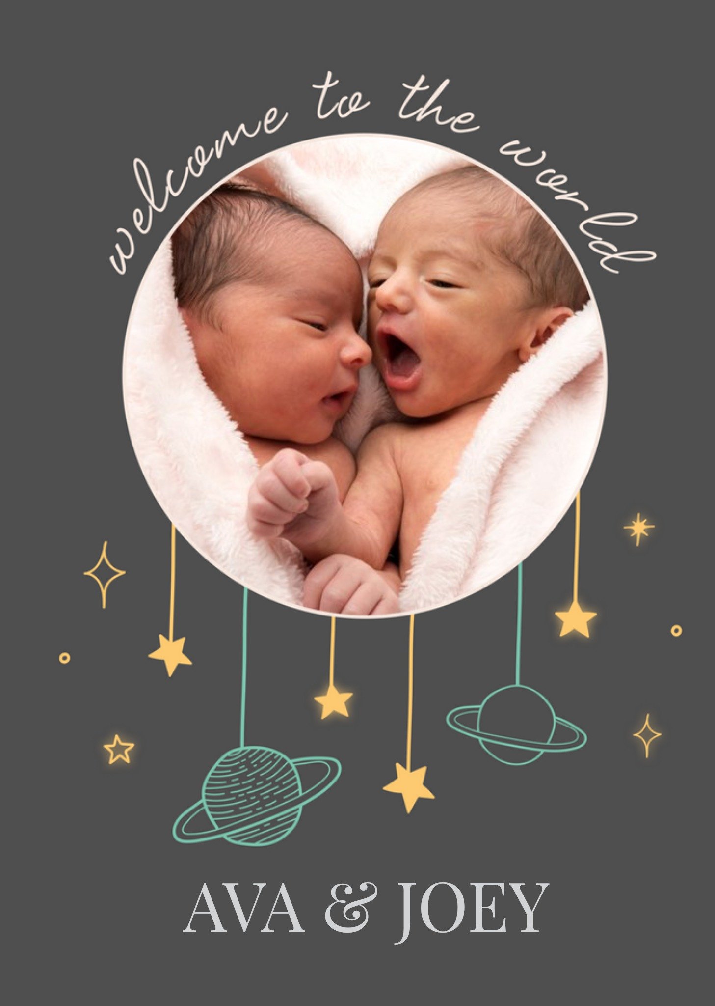Geboortekaart - Welcome to the world - Tweeling