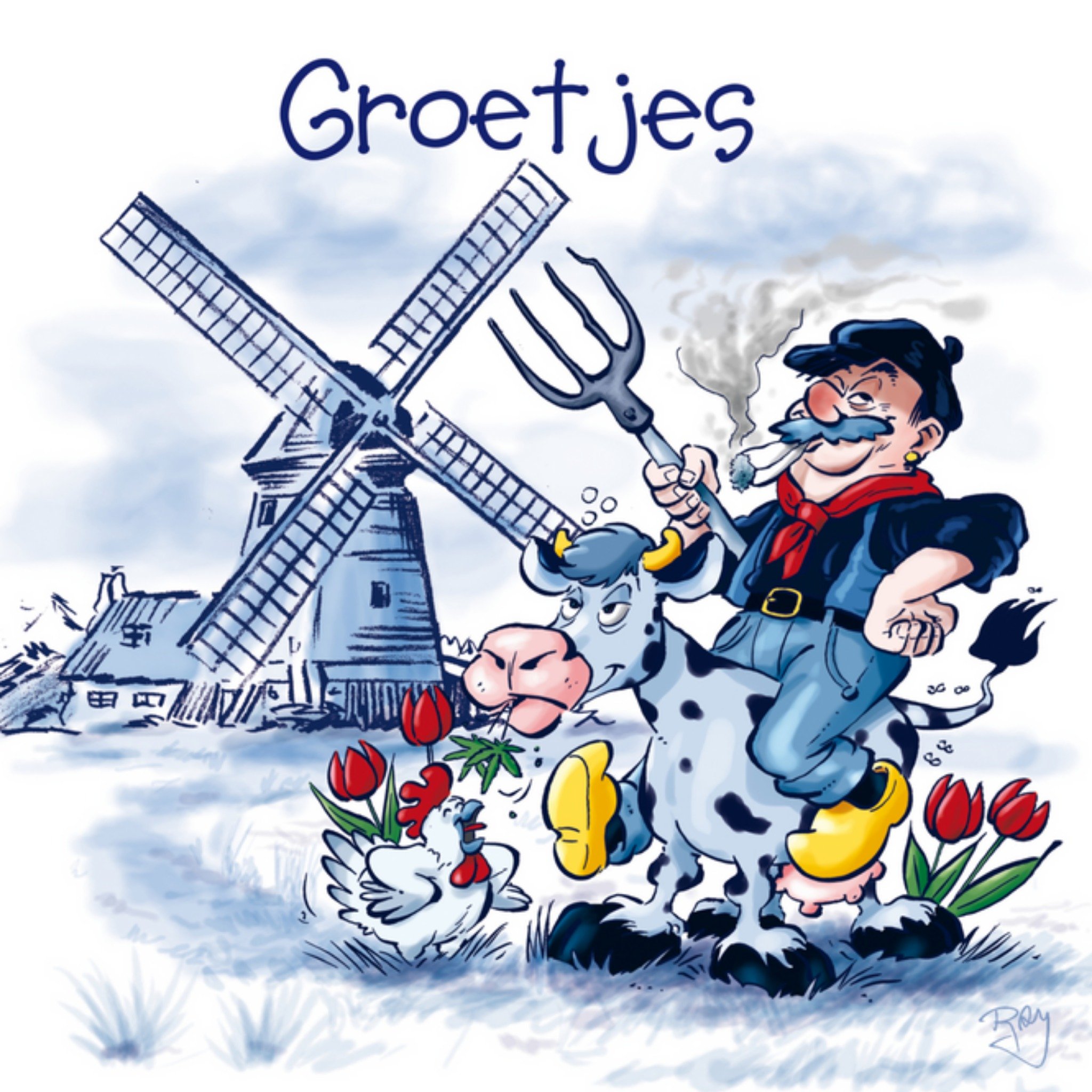 Old Dutch - Zomaar kaart - groetjes - molen 26