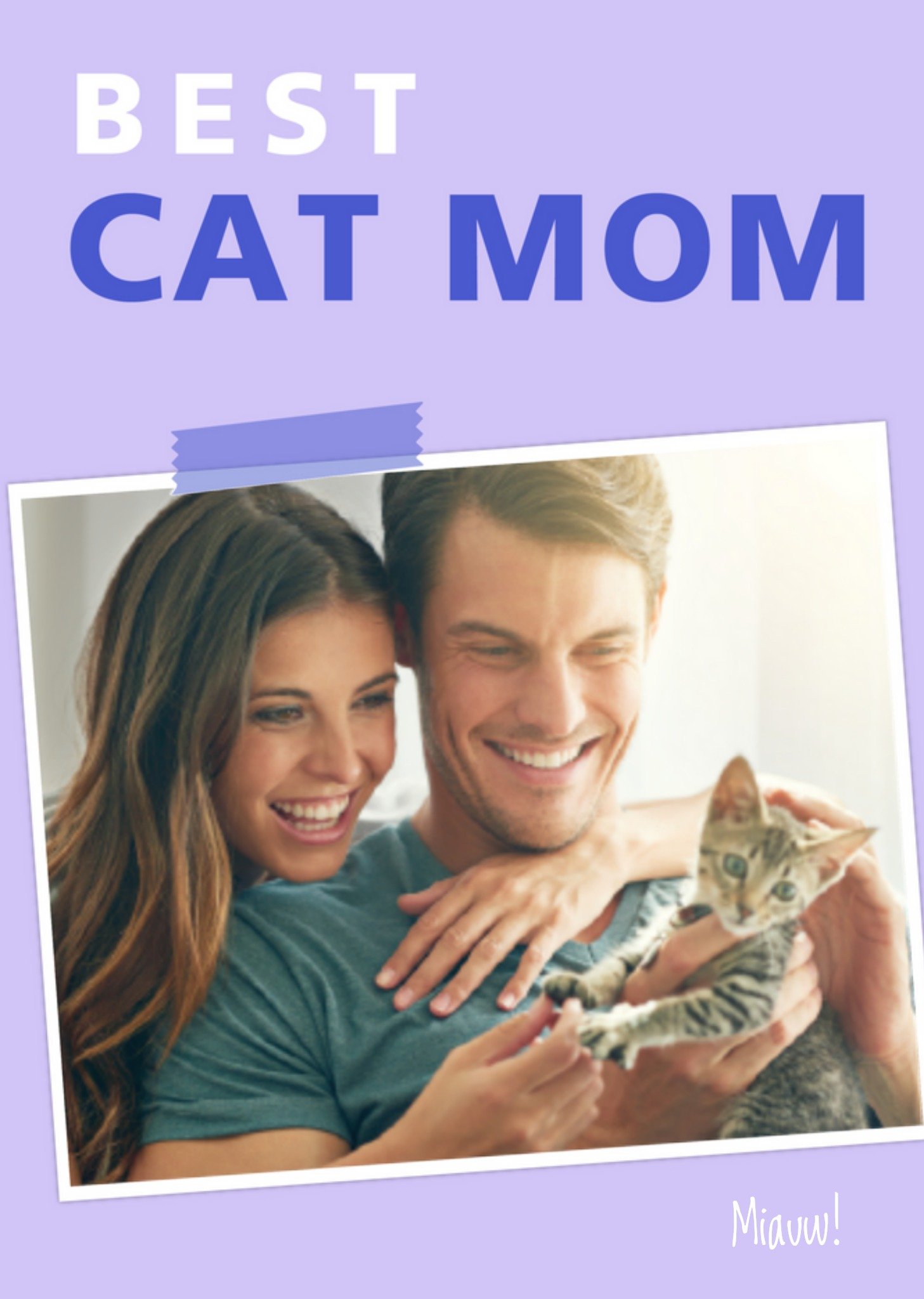 Moederdagkaart - foto - cat mom