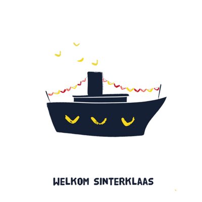Kitchen of Smiles | Sinterklaaskaart | stoomboot