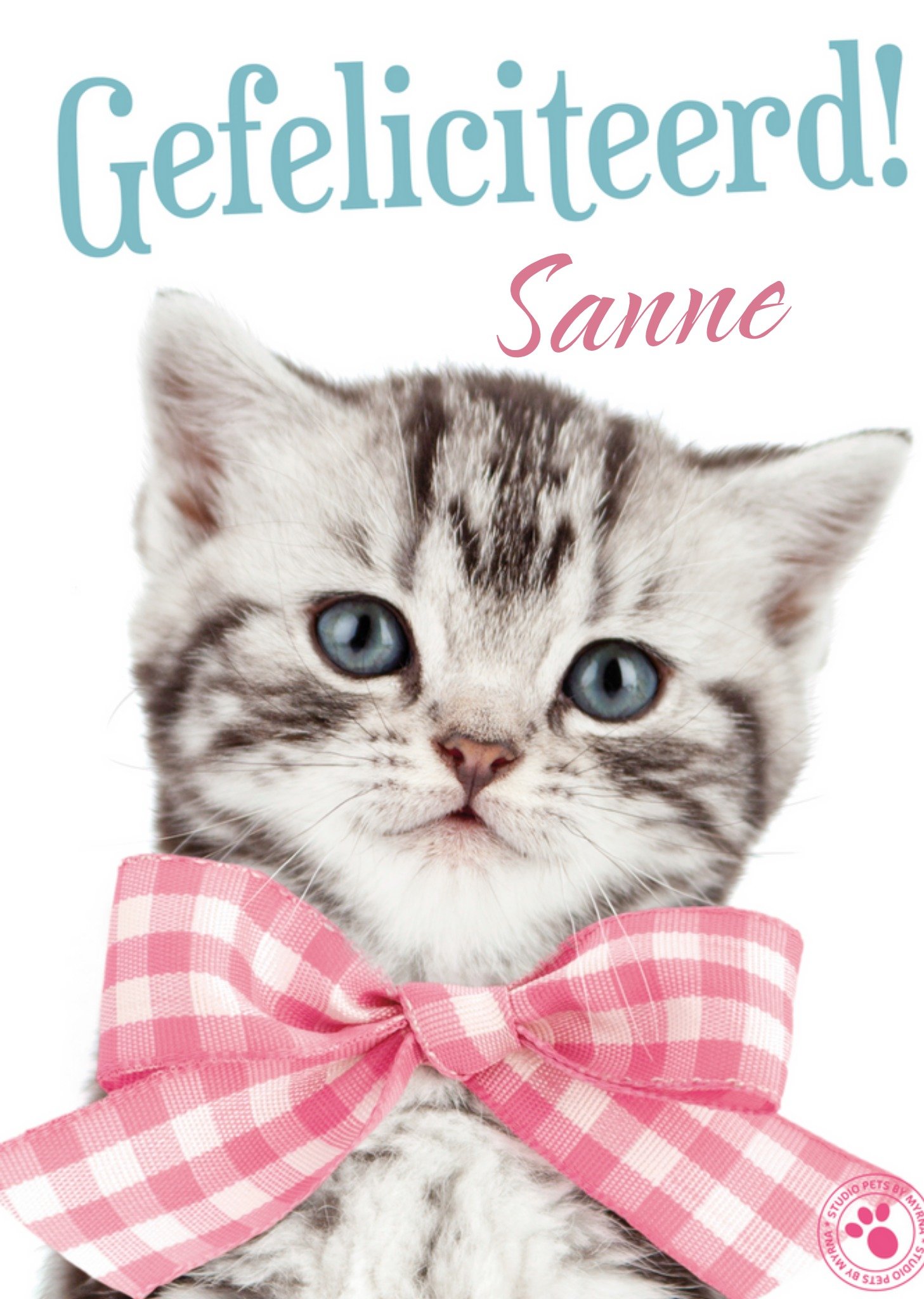Studio Pets - Felicitatiekaart - kat - met naam